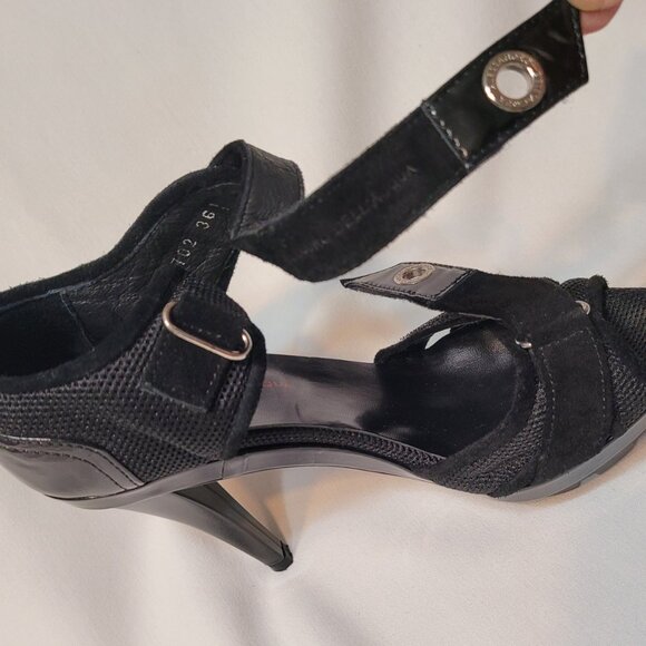ALESSANDRA DELL'ACQUA Shoes Women's Black Stilettos Platform Heels Italy Sz 5.5 - Picture 5 of 14